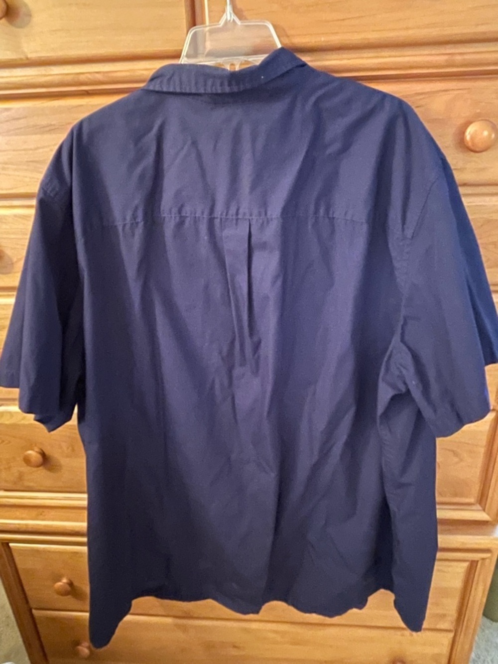 King Size Men's Short Sleeve Navy Button-Up Shirt 3XL Big - Picture 3 of 6